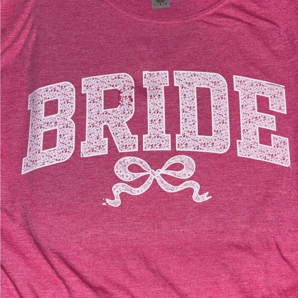 Two Gildan Pink Bride Short Sleeve Tee
